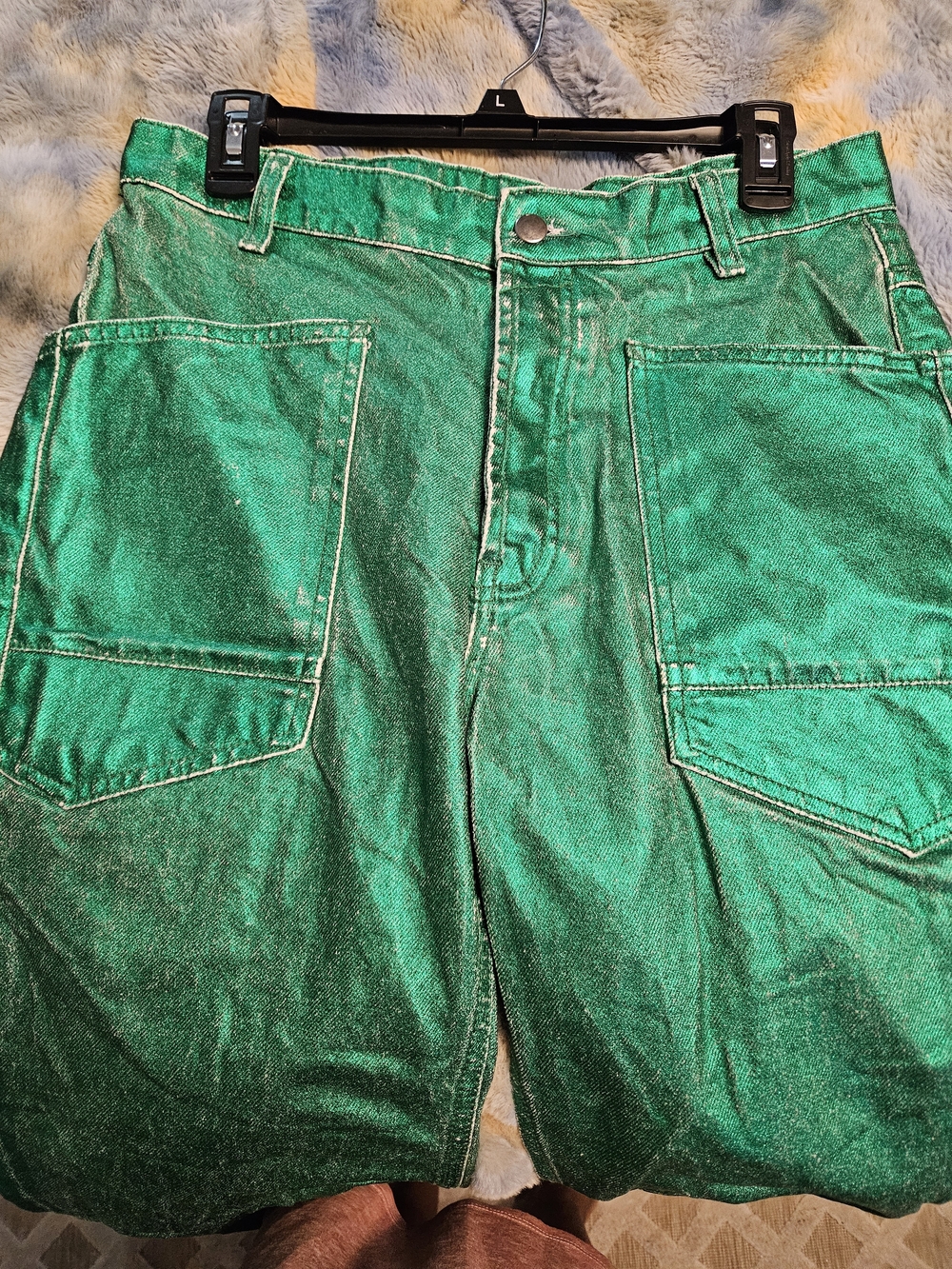 Free People Emerald Green Wide Leg Jeans - Picture 5 of 5